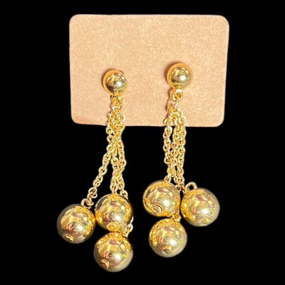 4 Sets Of Fashion Earrings Faux Rhinestones Drop Hanging Silver & Gold Tone, New - Picture 2 of 6